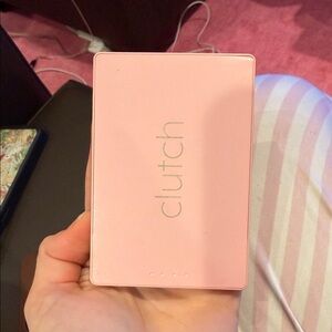 Pink Portable Charger clutch